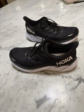 Hoka Black and White Running Shoes